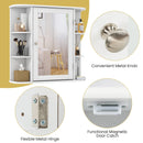 Armário de Banheiro com Espelho, Armário de Parede com 6 Prateleiras Laterais, Armário Branco com Espelho, Branco