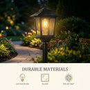 2 Unidades de Lâmpadas Solares de Poste de 63 Polegadas, Luzes de Poste para Exterior, Decorações de Natal, Luzes de Poste para Jardim, Pátio, Gramado, Caminho, Entrada, Porta da Frente/Traseira, Branco Quente, Lâmpada Substituível