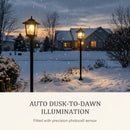 2 Unidades de Lâmpadas Solares de Poste de 63 Polegadas, Luzes de Poste para Exterior, Decorações de Natal, Luzes de Poste para Jardim, Pátio, Gramado, Caminho, Entrada, Porta da Frente/Traseira, Branco Quente, Lâmpada Substituível