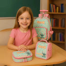 Kit Mochila Rodinhas Stitch Lancheira e Estojo